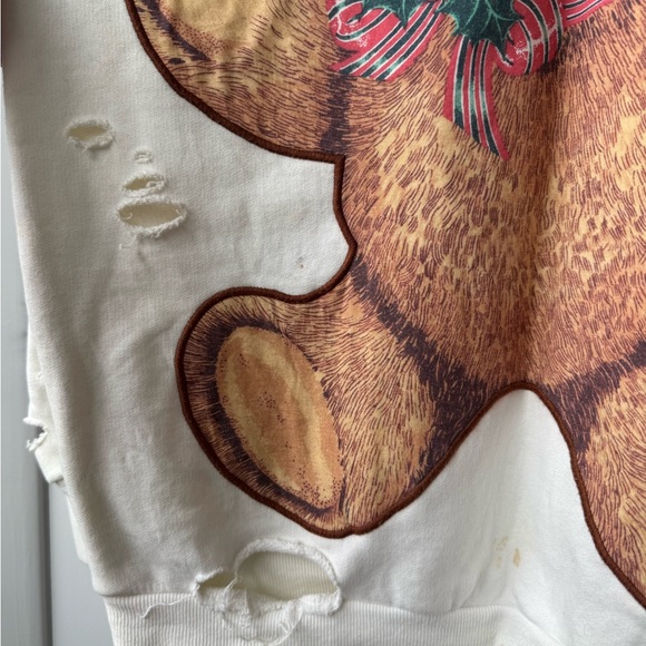 R13 White Teddy Bear Sweatshirt - Picture 6 of 12